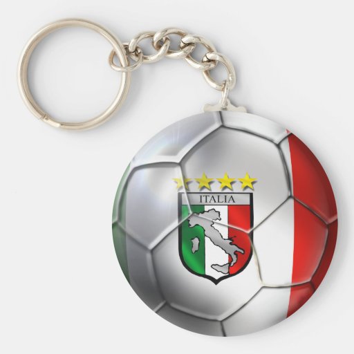 Italy Forza Azzurri Calcio Soccer Ball flag Key Chain