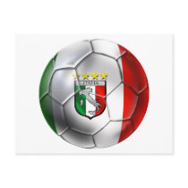 Italy Forza Azzurri Calcio Soccer Ball flag Postcard