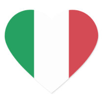 Italy – Italian National Flag Heart Stickers