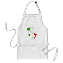Italy Map Flag Apron