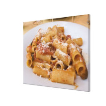 Italy, Positano. Display plate of rigatoni. Stretched Canvas Print