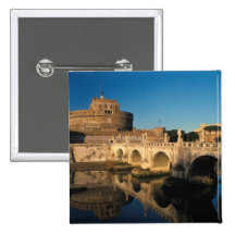 Italy, Rome, Castel Sant'Angelo and river Pinback Button