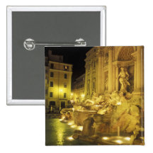 Italy, Rome. Trevi Fountain at night. Buttons