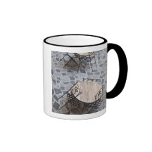 Italy, Sardinia, Castelsardo. Cafe tables. Coffee Mugs