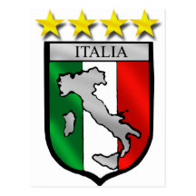 italy shield Italy flag italia map soccer lovers Postcard