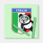 Italy Ski-jumping Panda Refrigerator Magnet