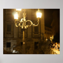 Italy - Trevi Fountain Street Light Print