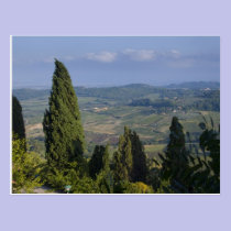 Italy, Tuscany, Montepulciano. View of the postcards