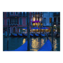 Italy, Venice, Night View Along the Grand Photographic Print