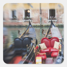 Italy, Venice, Selective Focus of Gondola in the 2 Sticker