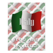 Italy Waving Flag Custom Invite