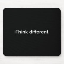 iThink different: White on Black Mouse Pads
