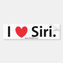 iToldSiri.com | I Heart Siri Bumper Stickers