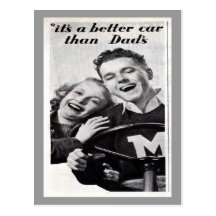 "It's A Better Car Than Dad's" Postcard