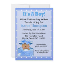 It's a Boy African American Baby Shower Personalized Invitations