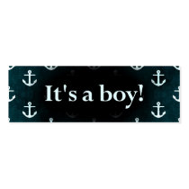It's a Boy! Anchor Pattern Dark Blue