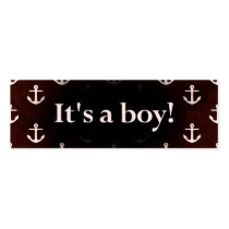 It's a Boy! Anchor Pattern Dark Red