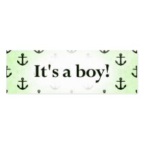 It's a Boy! Anchor Pattern Green
