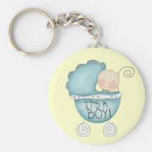 It's a Boy! baby carriage Keychains