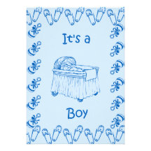 It's A Boy Baby Shower Invitation