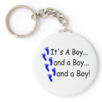 Its A Boy Baby Triplets Key Chain
