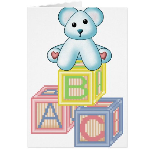 It's A Boy Blue Bear Greeting Card