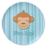 It's a Boy! - Blue Monkey Plate