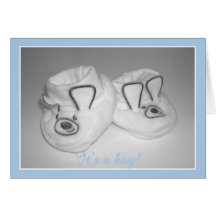 Its a boy booties announcement card