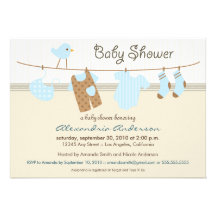 It's a Boy! Clothesline Baby Shower Invitation