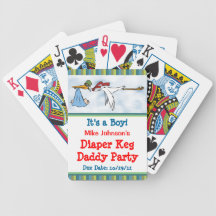 It's a Boy Diaper Keg Personalized Playing Cards