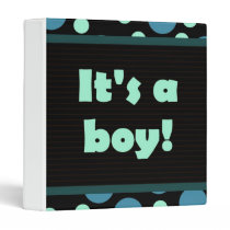 It's A Boy! Dot Design Dark Blues binders
