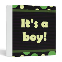It's A Boy! Dot Design Dark Greens binders
