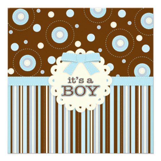 It's a Boy Pastel in Blue Stitches Baby Shower Invite