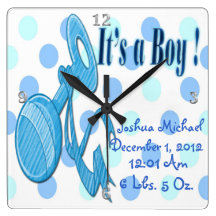 It's a Boy - Rattle Keepsake Wall Clock