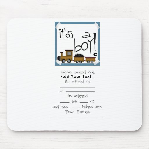 It's a Boy! Train design Mousepads