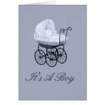 It's A Boy With Stroller Birth Announcement Card