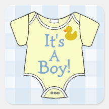 It's A Boy-Yellow Onsie Sticker