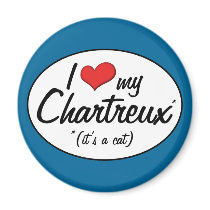 It's a Cat! I Love My Chartreux Fridge Magnet