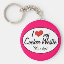 It's a Dog! I Love My Cocker Westie Key Chains