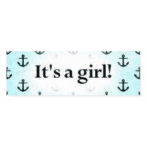 It's a Girl! Anchor Pattern Baby Blue