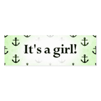 It's a Girl! Anchor Pattern Baby Green