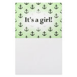 It's a Girl! Anchor Pattern Baby Green