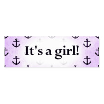 It's a Girl! Anchor Pattern Baby Purple
