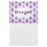 It's a Girl! Anchor Pattern Baby Purple