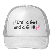 Its A Girl and A Girl Twin Girls Mesh Hats