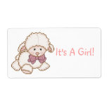 It's A Girl! - Announcement label