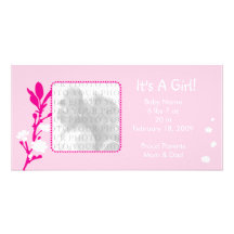 It's A Girl! Baby Announcement Photo Greeting Card