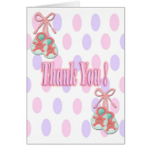 It's a Girl - Booties Shower Thank You note card