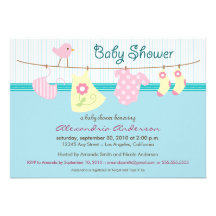 It's a Girl! Clothesline Baby Shower Invitation
