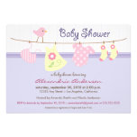 It's a Girl! Clothesline Baby Shower Invitation